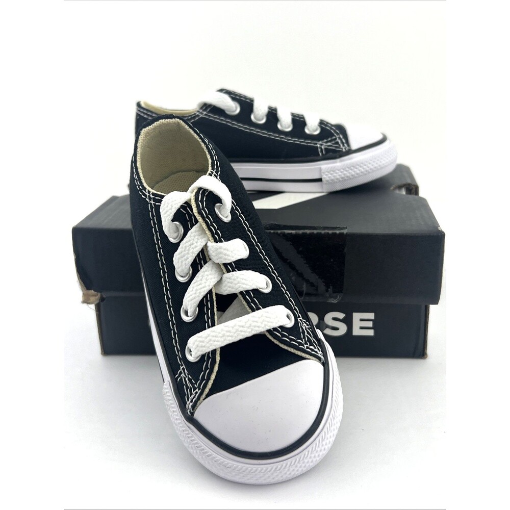 Converse Chuck Taylor All Star Infant Toddler Black Low Top Shoes US 6 NIB 7J235